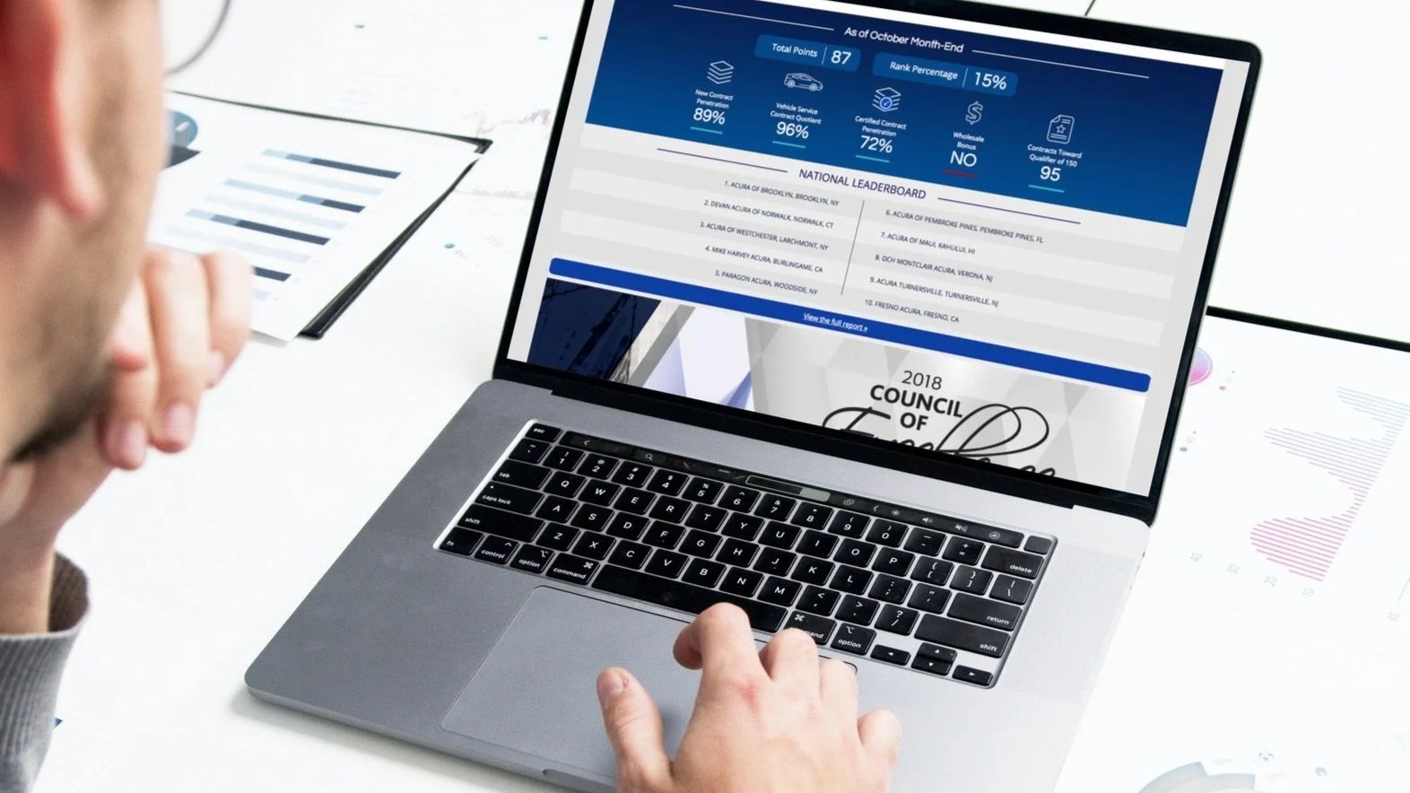 Council of Excellence website shown on a laptop